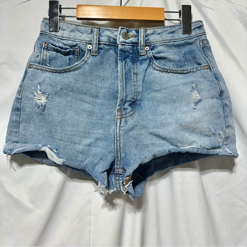 Wild Fable Y2K Sky Blue Ripped Jean Shorts High Rise Sz 2